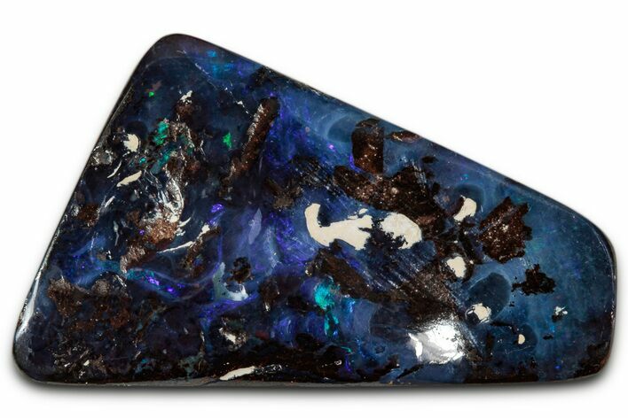 Flashy Polished Boulder Opal Specimen - Queensland, Australia #351860